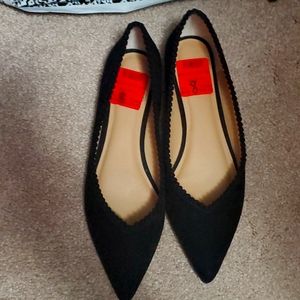 Kaari Blue Black Flat Shoe